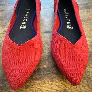 Rothy's pointy red slip on W10